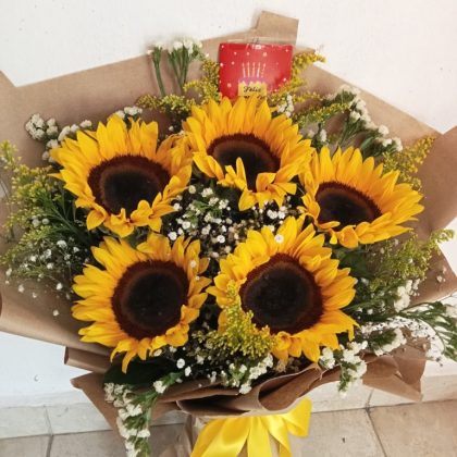 Bouquet 5  girasoles Diseno