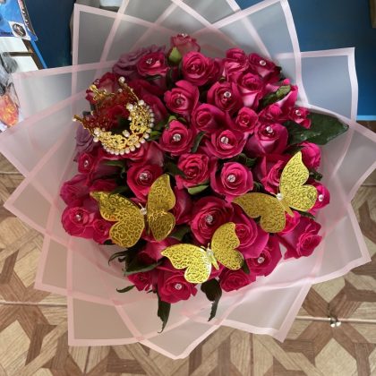 Bouquet 50  rosas Fucsia