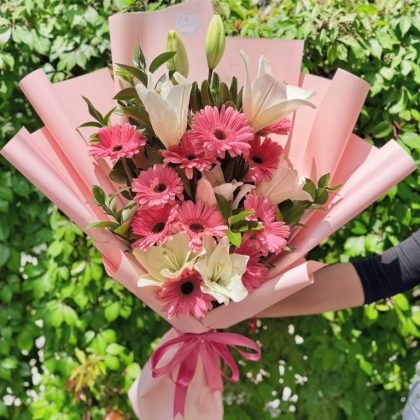 Bouquet lilis y gerberas