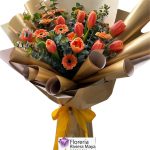 Bouquet tulipanes y gerberas naranja